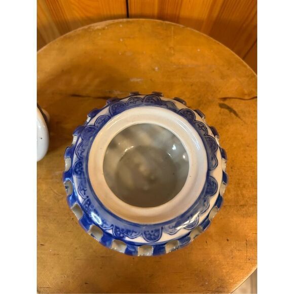 Vintage Blue & White Porcelain Potpourri Incense Open (8201) - Picture 7 of 8
